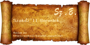 Szakáll Benedek névjegykártya