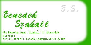 benedek szakall business card